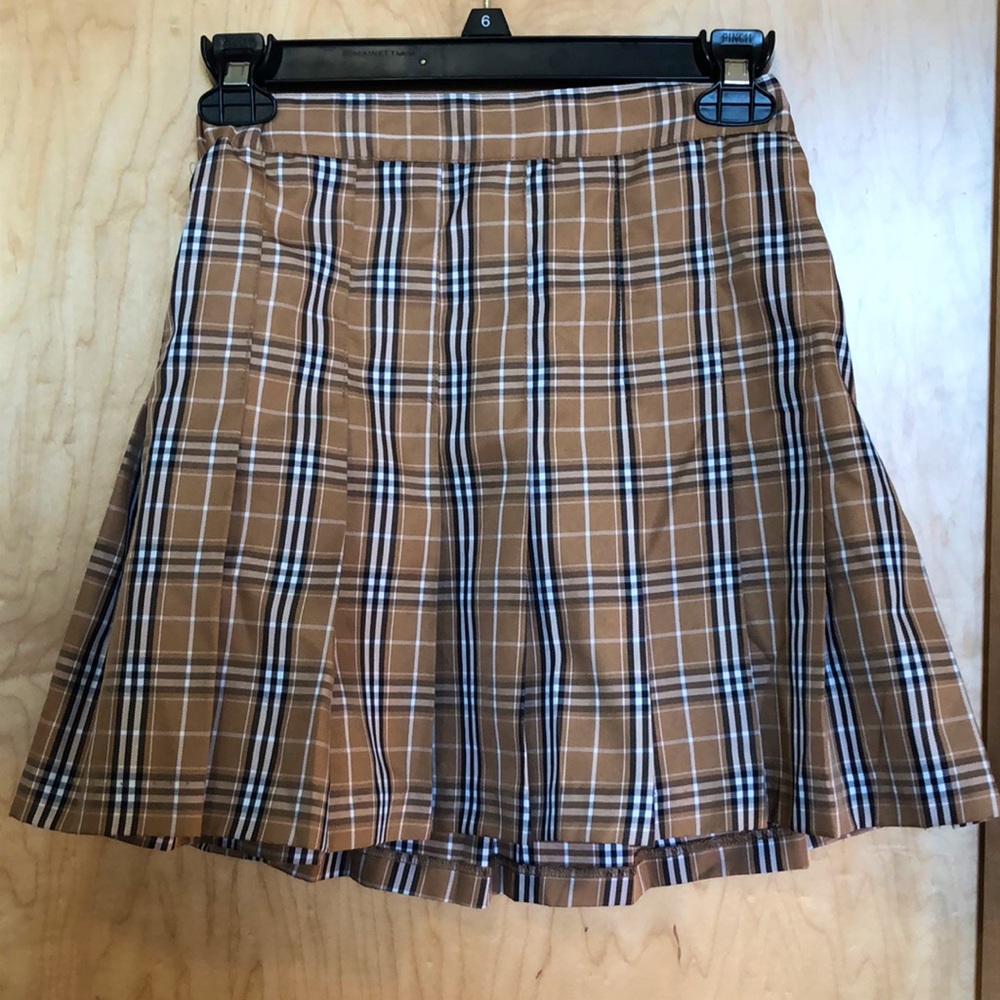tan plaid Japanese schoolgirl skirt